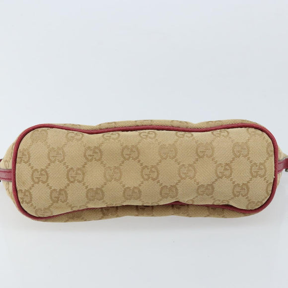 GUCCI GG Canvas Hand Bag Beige Silver 07198 Auth 172088