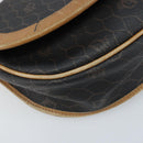 Christian Dior Honeycomb Canvas Shoulder Bag PVC Black Gold Auth 172089-14