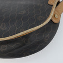 Christian Dior Honeycomb Canvas Shoulder Bag PVC Black Gold Auth 172089-15