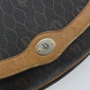 Christian Dior Honeycomb Canvas Shoulder Bag PVC Black Gold Auth 172089-17
