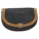Christian Dior Honeycomb Canvas Shoulder Bag PVC Black Gold Auth 172089-13