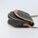 Christian Dior Honeycomb Canvas Shoulder Bag PVC Black Gold Auth 172089-3