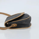 Christian Dior Honeycomb Canvas Shoulder Bag PVC Black Gold Auth 172089-4