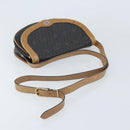 Christian Dior Honeycomb Canvas Shoulder Bag PVC Black Gold Auth 172089-7