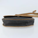 Christian Dior Honeycomb Canvas Shoulder Bag PVC Black Gold Auth 172089-5