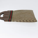 GUCCI GG Supreme Web Sherry Line Hand Bag PVC Beige Red Green Auth 172091-5