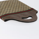 GUCCI GG Supreme Web Sherry Line Hand Bag PVC Beige Red Green Auth 172091-6