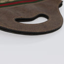 GUCCI GG Supreme Web Sherry Line Hand Bag PVC Beige Red Green Auth 172091-7