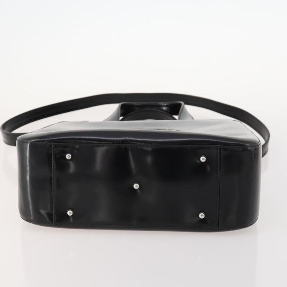 GUCCI Hand Bag Patent leather 2way Black Silver 000 1013 0504 Auth 172095