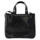 GUCCI Hand Bag Patent leather 2way Black Silver 000 1013 0504 Auth 172095-13