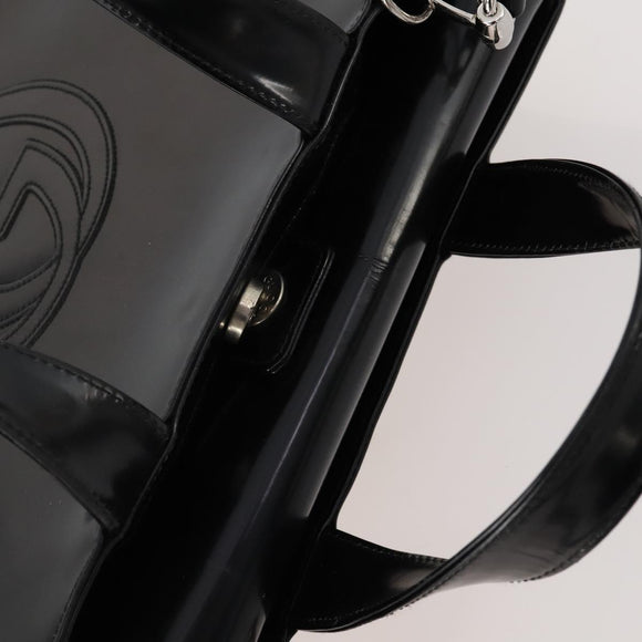 GUCCI Hand Bag Patent leather 2way Black Silver 000 1013 0504 Auth 172095