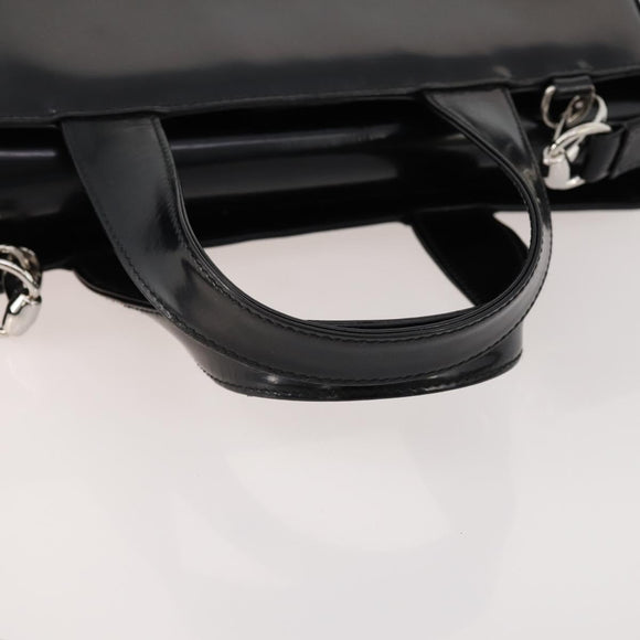 GUCCI Hand Bag Patent leather 2way Black Silver 000 1013 0504 Auth 172095