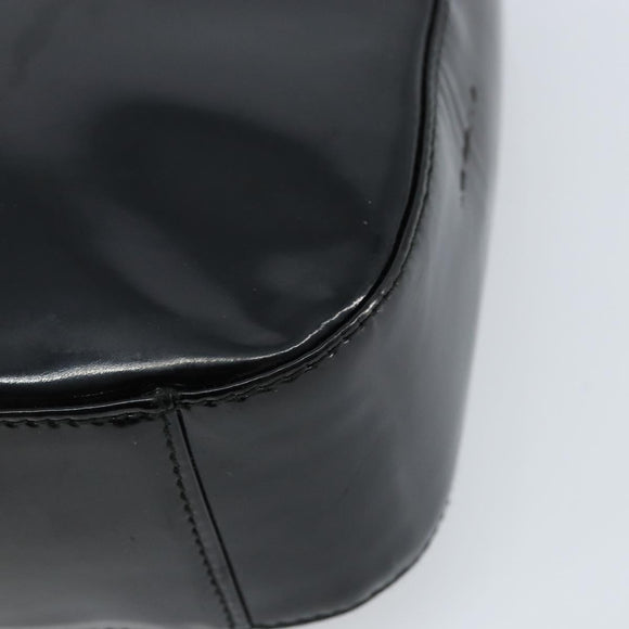 GUCCI Hand Bag Patent leather Black Silver 007 2046 0249 Auth 172096