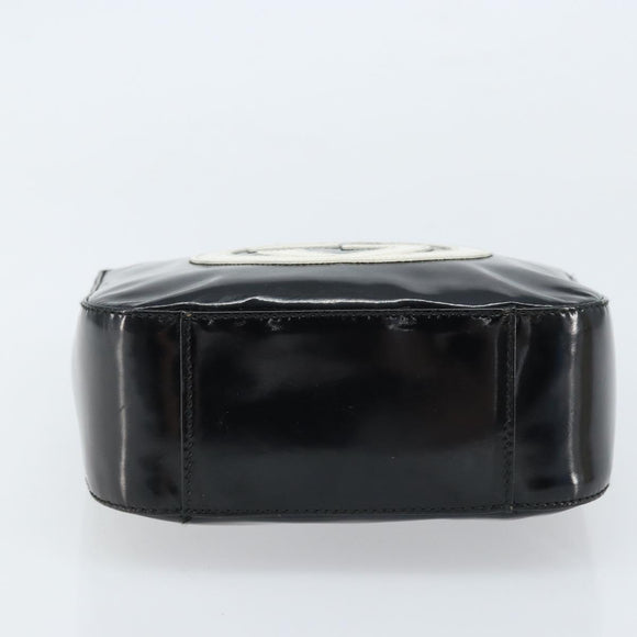 GUCCI Hand Bag Patent leather Black Silver 007 2046 0249 Auth 172096