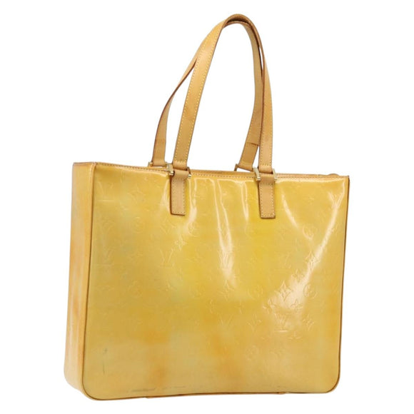 LOUIS VUITTON Monogram Vernis Columbus Tote Bag Gris M91028 LV Auth 172106