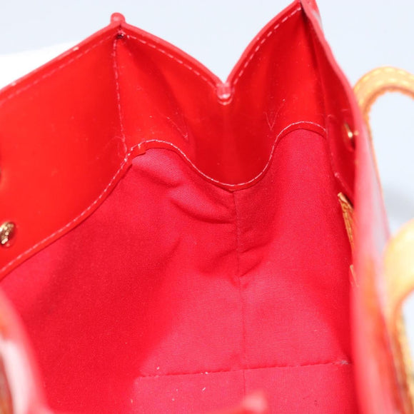 LOUIS VUITTON Monogram Vernis Reade PM Hand Bag Red Rouge M91088 LV Auth 172108