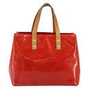 LOUIS VUITTON Monogram Vernis Reade PM Hand Bag Red Rouge M91088 LV Auth 172108-13