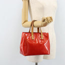 LOUIS VUITTON Monogram Vernis Reade PM Hand Bag Red Rouge M91088 LV Auth 172108-23