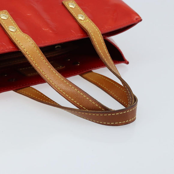 LOUIS VUITTON Monogram Vernis Reade PM Hand Bag Red Rouge M91088 LV Auth 172108