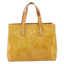 LOUIS VUITTON Monogram Vernis Reade PM Hand Bag Beige M91334 LV Auth 172109-13