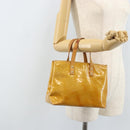LOUIS VUITTON Monogram Vernis Reade PM Hand Bag Beige M91334 LV Auth 172109-22