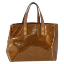LOUIS VUITTON Monogram Vernis Reade PM Hand Bag Bronze M91146 LV Auth 172114-13