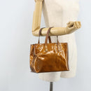 LOUIS VUITTON Monogram Vernis Reade PM Hand Bag Bronze M91146 LV Auth 172114-23