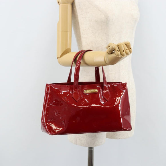 LOUIS VUITTON Monogram Vernis Wilshire PM Tasche Pomme D'amour M93642 Auth 172117