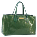 LOUIS VUITTON Vernis Wilshire PM Hand Bag Blue galatic M93646 LV Auth 172120-1