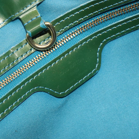 LOUIS VUITTON Vernis Wilshire PM Hand Bag Blue galatic M93646 LV Auth 172120