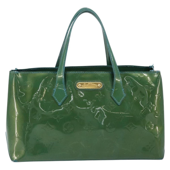 LOUIS VUITTON Vernis Wilshire PM Hand Bag Blue galatic M93646 LV Auth 172120