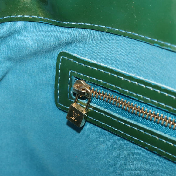 LOUIS VUITTON Vernis Wilshire PM Hand Bag Blue galatic M93646 LV Auth 172120
