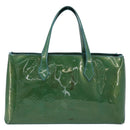 LOUIS VUITTON Vernis Wilshire PM Hand Bag Blue galatic M93646 LV Auth 172120-2