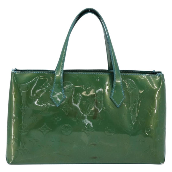 LOUIS VUITTON Vernis Wilshire PM Hand Bag Blue galatic M93646 LV Auth 172120