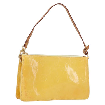 LOUIS VUITTON Vernis Lexington Accessory Pouch Lime Yellow M91058 Auth 172123