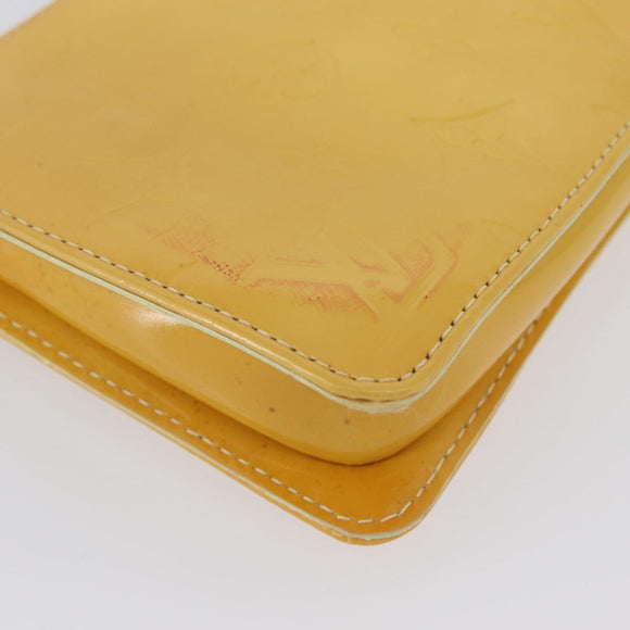 LOUIS VUITTON Vernis Lexington Accessory Pouch Lime Yellow M91058 Auth 172123