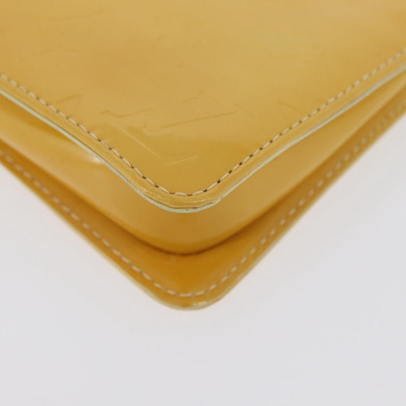 LOUIS VUITTON Vernis Lexington Accessory Pouch Lime Yellow M91058 Auth 172123