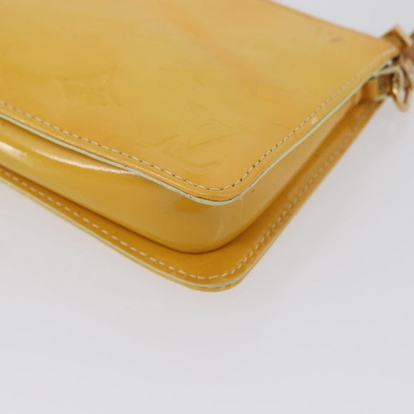 LOUIS VUITTON Vernis Lexington Accessory Pouch Lime Yellow M91058 Auth 172123