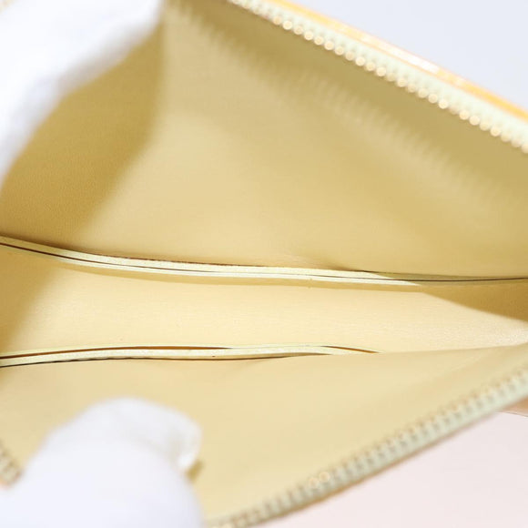 LOUIS VUITTON Vernis Lexington Accessory Pouch Lime Yellow M91058 Auth 172123
