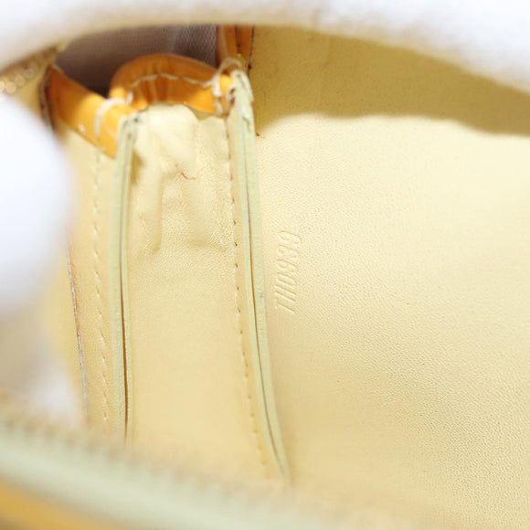 LOUIS VUITTON Vernis Lexington Accessory Pouch Lime Yellow M91058 Auth 172123