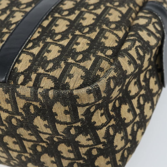 Christian Dior Trotter Canvas Handtasche Schwarz Gold Auth 172135