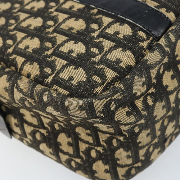 Christian Dior Trotter Canvas Handtasche Schwarz Gold Auth 172135