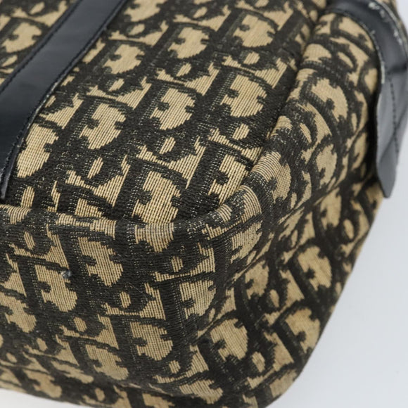 Christian Dior Trotter Canvas Handtasche Schwarz Gold Auth 172135