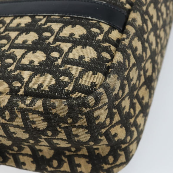 Christian Dior Trotter Canvas Handtasche Schwarz Gold Auth 172135