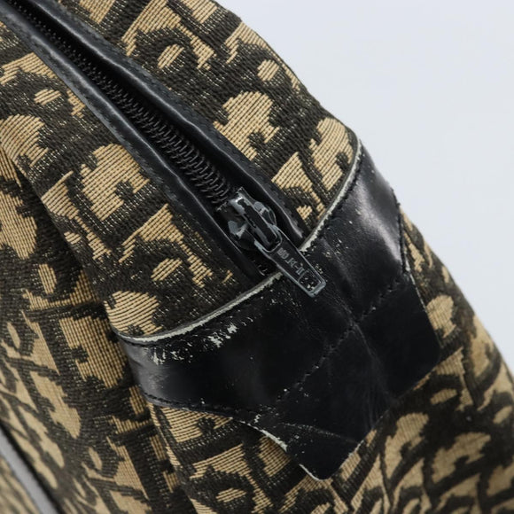 Christian Dior Trotter Canvas Handtasche Schwarz Gold Auth 172135