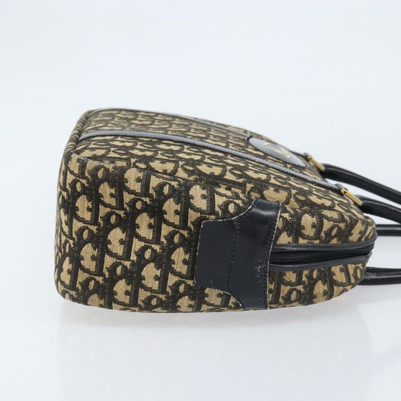 Christian Dior Trotter Canvas Handtasche Schwarz Gold Auth 172135