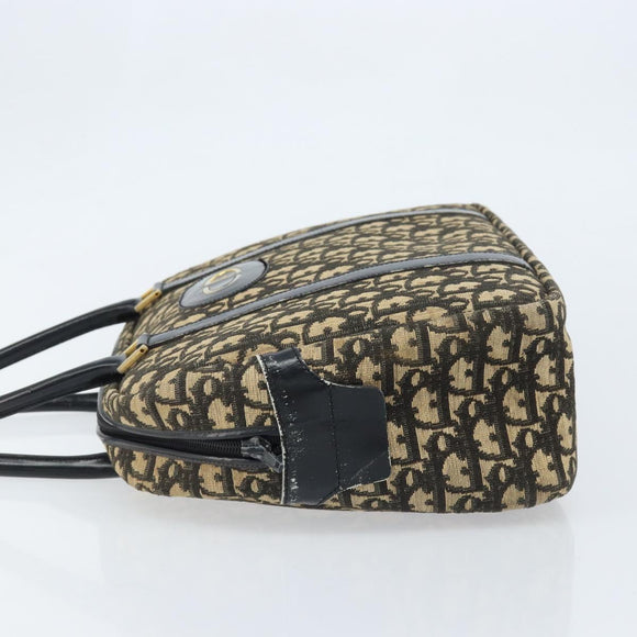Christian Dior Trotter Canvas Handtasche Schwarz Gold Auth 172135
