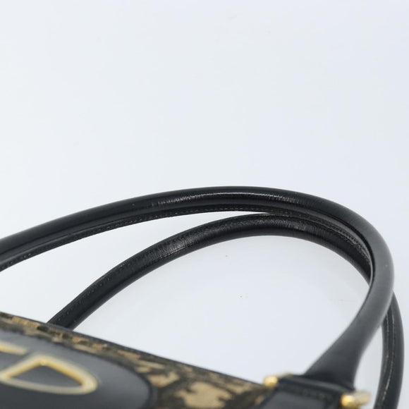 Christian Dior Trotter Canvas Handtasche Schwarz Gold Auth 172135