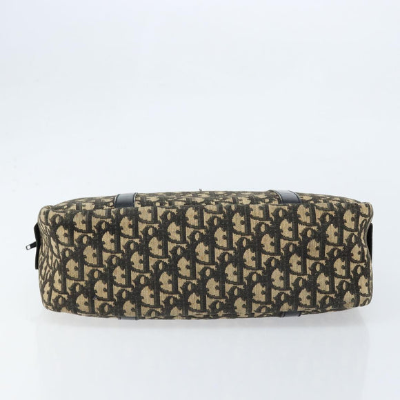 Christian Dior Trotter Canvas Handtasche Schwarz Gold Auth 172135