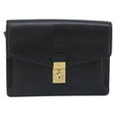 BALENCIAGA Clutch Bag Leather Black Gold Auth 172150-2